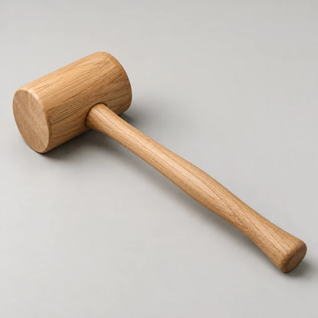 Un mazo de madera para hielo.