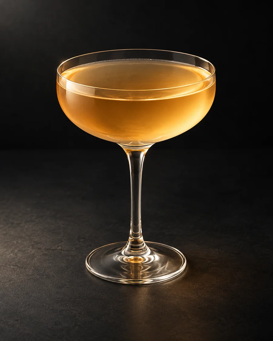 Angel Face served in a coupe glass against a black background.