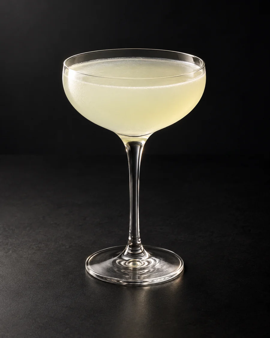 Daiquiri served in a coupe glass against a black background.
