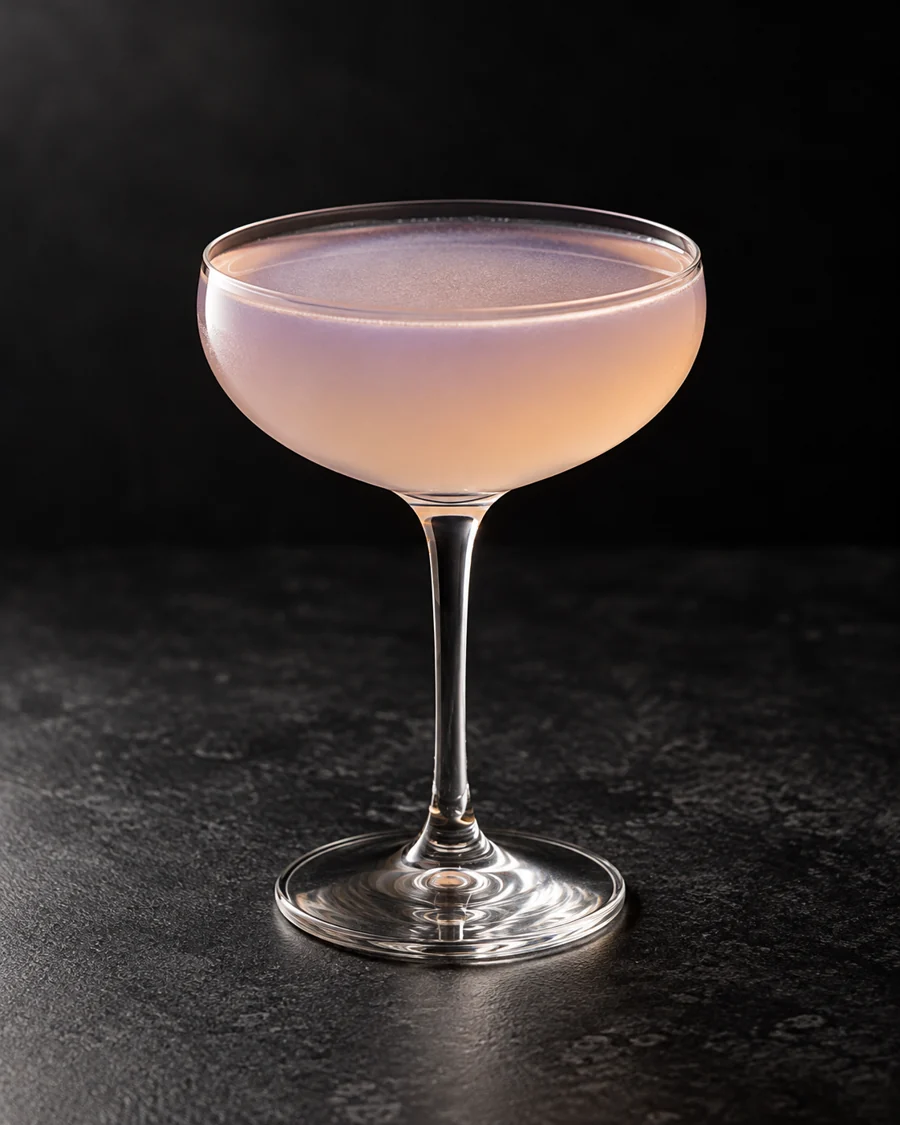 very pale, lightly cloudy lavender-gold Jupiter in a coupe without ice or garnish.