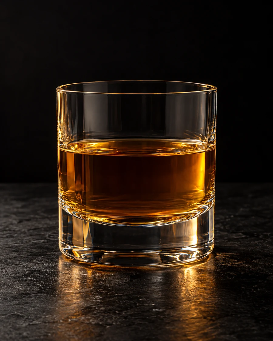 Sabotage in a rocks glass, served without ice, with no visible garnish, against a black background.