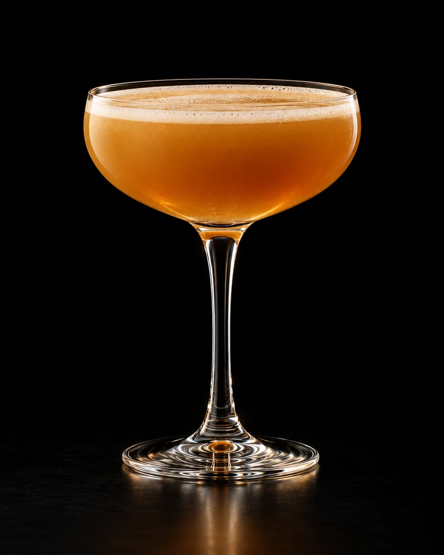 The Good Word in a coupe, serve without ice, with no garnish, against a black background.